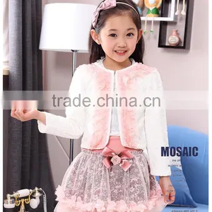 2016 New Long Sleeved Lace Three Piece Set Sweet Princess Dress thumbnail-4