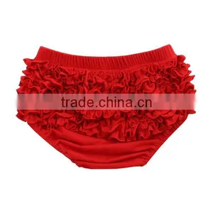 Suitable for All Season 2017 Design for Kids Shorts Wholesale Solid Ruffle Shorts Baby Organic Cotton Bloomers thumbnail-5