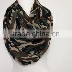 Camouflage Pattern Chiffon Infinity Scarf, Circle Scarf, Long Scarf, Summer Scarf, Gift Ideas For Her Women Fashion Accessories thumbnail-2
