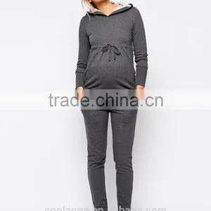 Relaxed Fit Longline Cut Hooded Sweatshirt for All Stages of Pregnancy thumbnail-5