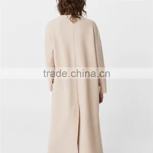 2018 Winter New Style Back Slit Decorative Trim Patch Pockets Oversize Wool Coat thumbnail-4