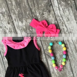 Baby Girls Summer Clothes Girls Children Troll Hair Capcake Outfits Kids Rainbow Capri Pants Outfits With Accessories thumbnail-3
