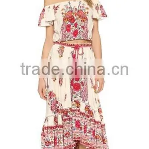 2016 Designed for Fashion Women Floral Skirt Long Flared Skirt Ladies'skirt OEM thumbnail-1