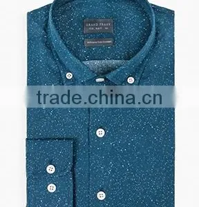 Latest Design for Men Blue Prints Mens Dress Shirts thumbnail-1