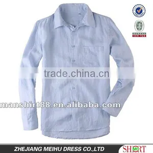 Exclusive Style Natural Fiber 100%Organic White Linen Shirt for Men Peaked Collar S,M,L,XL,XXL thumbnail-1