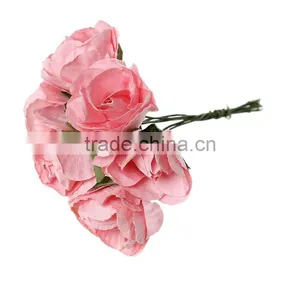 Paper Artificial Flower Decoration Millinery Pink 8.0cm(3 1/8"), 1 Packet(Approx 144 PCs/Packet) thumbnail-1
