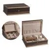 Latte Brown Leather Wooden Watch Box Case thumbnail-1