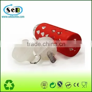 Protable Glass Water Bottle With Silicone Sleeve thumbnail-4