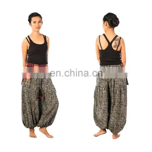 Lofbaz Women Handmade Hippie Hmong Boho Baggy Gypsy Aladdin Genie Harem Pants Trousers thumbnail-3