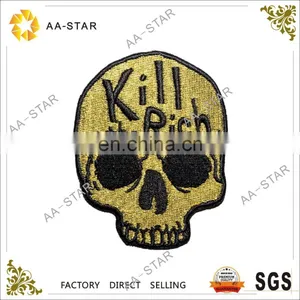 Golden Skull Brand Patches With "Kill the Rich" Letters thumbnail-1