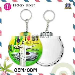 Factory Sale Cheap Price Fashion Design Custom Keychain With Makeup Mirror thumbnail-5