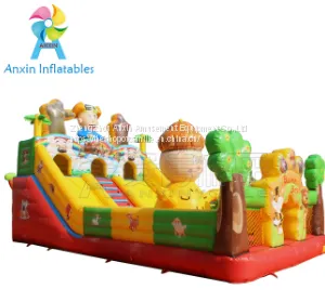 Party Rental Inflatable Trampoline Bouncer Playground Games for Children and Adult Size 10*5m thumbnail-1