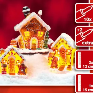 X'mas House With 10 Light Set Customized European-style Creative Christmas Decoration House LED Night Light Simulation Cookie House Resin Crafts Decoration thumbnail-1