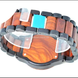 Wholesale Ebony Wooden Watch Wood Dial Quartz Brand Watches Christmas Gift thumbnail-5