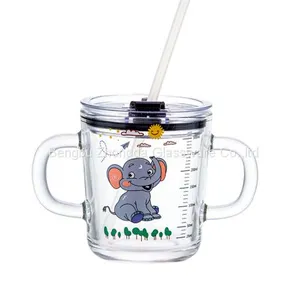 Measuring Two Handles Glass Mug With Custom Printing thumbnail-4