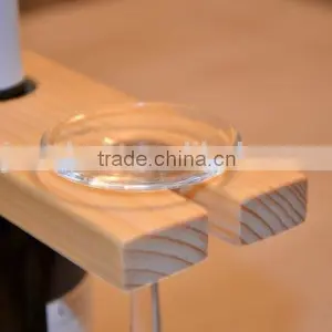 Accept OEM Solid Wooden Wine Holder With Two Glasses thumbnail-2