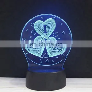 Touch Sensor Led Light Multi-colors Changing 3D Illusion Lamp for Room Lighting Usage thumbnail-1