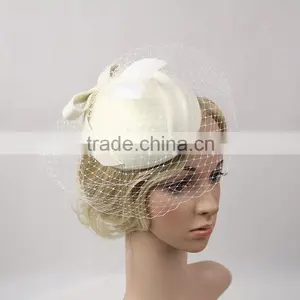 Womens Fascinator Wool Felt Hair Pillbox Hat Veil Cocktail Party Race Fancy Festival Hat thumbnail-5