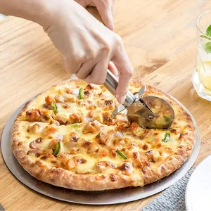 Kitchen Accessories Home and Kitchen Gadgets Stainless Steel Single Wheel Pizza Knife Baking Tool Pizza Cutter thumbnail-5