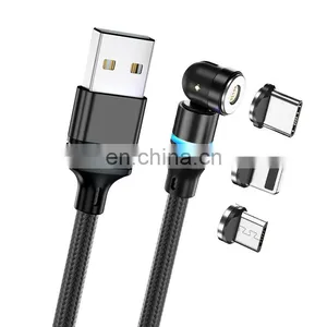 Wholesale 3PIN 1M 2M 540 Rotation Fast Charging Micro Type C Data Magnetic 3 In 1 Usb Charging Cable Data Cable thumbnail-2