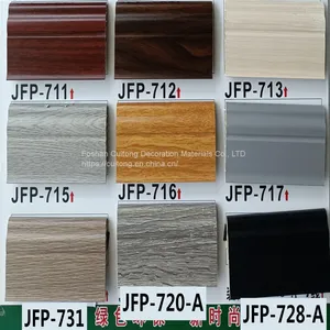 Corner Edge Bar Black and White 7 cm PVC Corner Line Wood Grain Gray Baseboard Waterproof Plastic Footing Line thumbnail-1