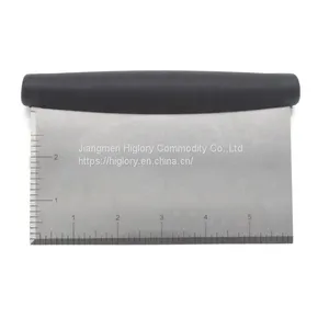 Dough Bench Scraper With Ruler Kitchen Baking Pastry Cutter Grip Handle Pastry Cutter thumbnail-3