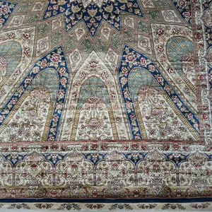 5x8ft Royal Blue Handmade Silk Persian Carpet for Sitting Room and Bedding Room thumbnail-4