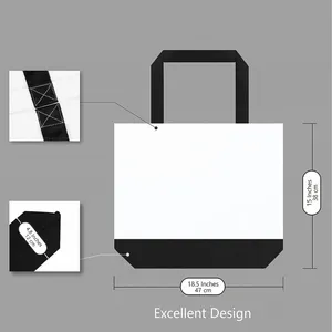 Factory Large Canvas Tote Bag Reusable Grocery Shopping Bags thumbnail-5