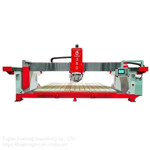 Hualong Machienry Plc Automatic Cutter 3 Axis Bridge Saw Stone Cutting Machine For Granite Marble Quartz Stone Slab Kitchen Countertop thumbnail-3