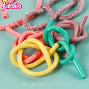 Good Quality Fruit Flavors Sour Belt Rainbow Gummy Candy thumbnail-2