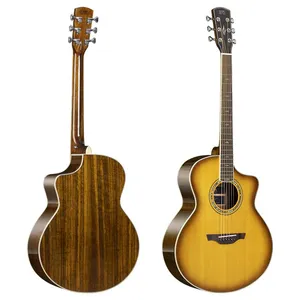 Otis 41inch Spruce Solid Top Guitar Wood Guitar Factory Cutaway Single Board Guitar Supplier FJ-28N New thumbnail-2