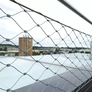 Stainless Steel Anti Fall Net for Balcony Safety Protection, Plain Weave Rope Net Weaving Process, Punching thumbnail-1