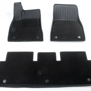 Professional Mold-Injection Floor Mats for Tesla Model Y Juniper With Double-Layer Snap Design & Carpet Lining - DZ25022102 thumbnail-1