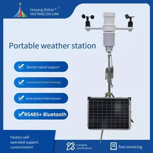 Portable Outdoor Small Weather Station, Monitoring Station With Temperature, Humidity, Pressure, Wind Speed, Wind Direction, and Rainfall Sensors, Meteorological Environment Monitor thumbnail-1
