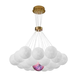 Moon-Ball Cluster Pendant - White Plastic Spheres G9 7/13/19-Ball thumbnail-5