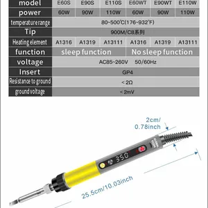 CXG E60s/E90s/E110s/E60wt/E90wt/E110wt Univeresal Voltage Digital Constant Temperature Soldering Iron thumbnail-5