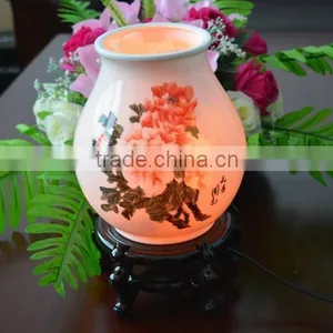 Himalayan Natural Rock Salt Lamp With Ceramics Cover thumbnail-4