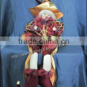 New-arrival 2014 Hot! Static Sitting Christmas Velvet Clothes Elf Toy Plush Doll Figurine Indoor Decorations Beoge/Red thumbnail-1