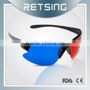 Beautiful Designer Plastic Vision Red Blue 3d Plastic Glasses for Cinema and Tv-KX30 thumbnail-1