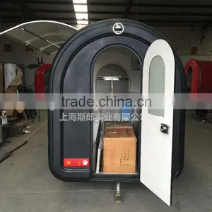 Black 7.6*5.5ft Big Wheels Carts to Sell Fast Food/food Van for Sale Food Trailer Mobile Food Cart thumbnail-4