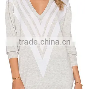 2016 Spring/summer High Qaulity Crew Neck Long Sleeve Plain Body With Hotfix Pullover Sweater thumbnail-1