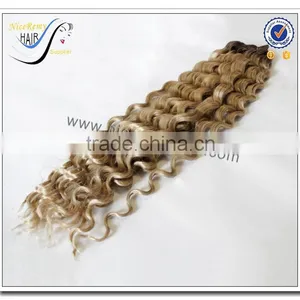 Top Quality Fast Delivery Wholesale Blonde Wavy Deep Curly Ombre Weave 100 Virgin Human Hair thumbnail-5