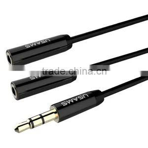 USAMS 50cm Hifi Rca Jack Cable Female to 3.5 Male Stereo Audio Cable Extension Aux Cable for IPhone 6s Headphone Speaker MT-5750 thumbnail-3