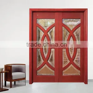 Unique Glass Wooden Doors Solid Door French Door for Villa thumbnail-2