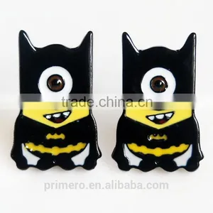 Cartoon Despicable Me Earrings Piercing Ear Stud Batman SpiderMan Iron Man thumbnail-3
