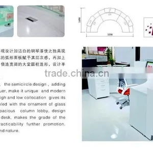 High Quality Round Reception Desk With Tempered Glass Top thumbnail-2