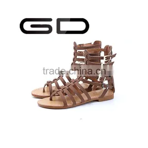 Strap Women Love Hollow Breathable Zipper Flat Sandals for Beach Party thumbnail-2