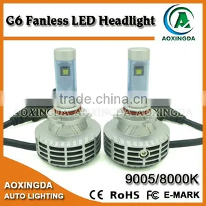 2015 Latest Developmental 9005 HB3 LED Headlight G6 Fanless All in One 6000LM LED Headlight thumbnail-2