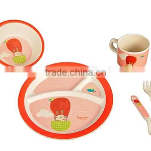 New Style Eco-friendly Bamboo Fiber Kids Dinnerware Set thumbnail-3