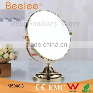Golden Table Mirror 8 Inch Round Makeup Mirror thumbnail-3